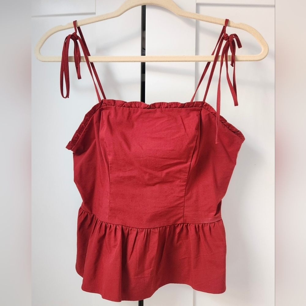 Peplum Red Corset Style Top